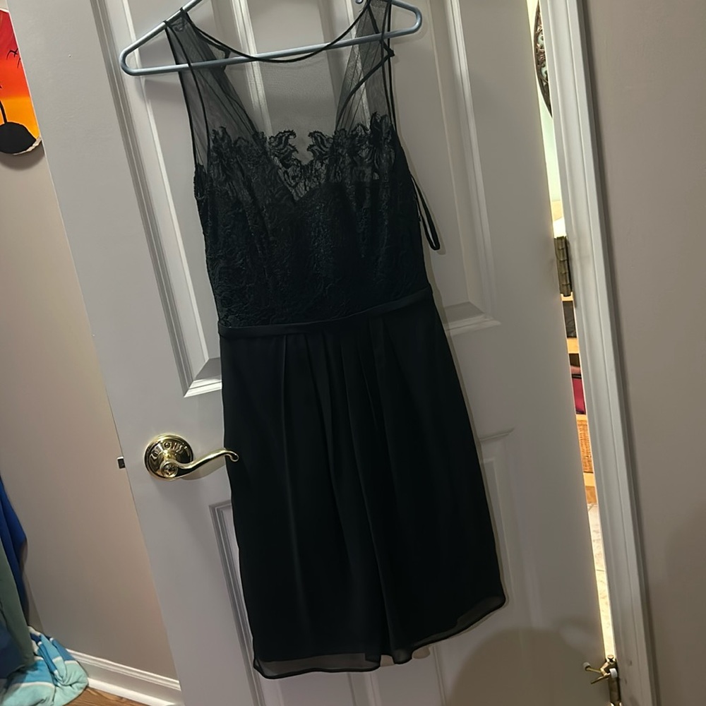 Women’s custom black, bridesmaids dress